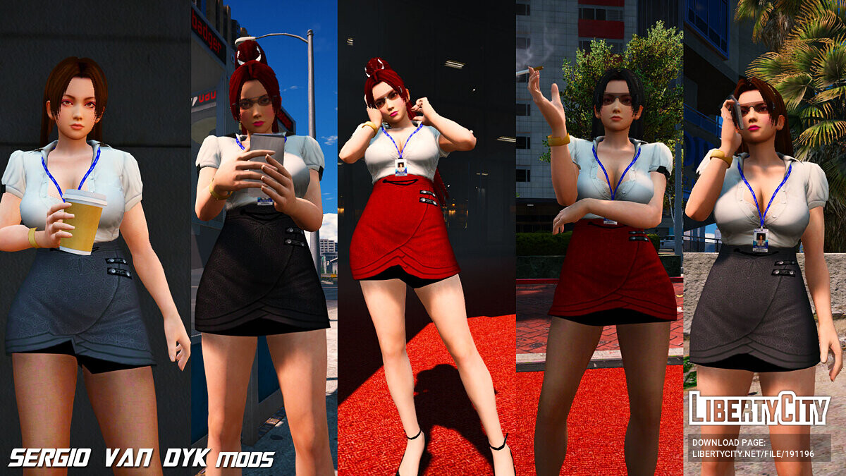 Download Mai Shiranui from Dead Or Alive in a business suit for GTA 5