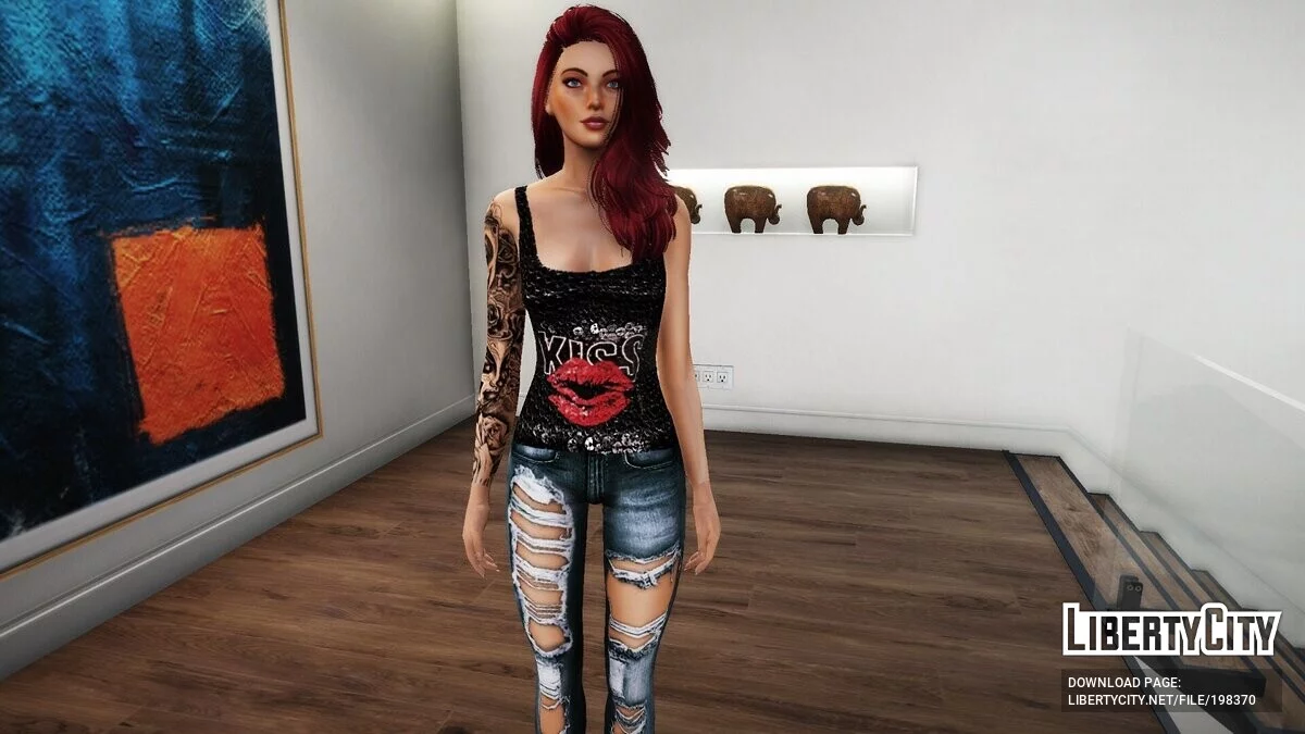 Bikini y trajes de rock para Lana de Los Sims / GTA 5