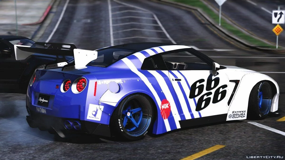 日产GT-R35 Libertywalk [附加/替换 | 皮肤] / GTA 5