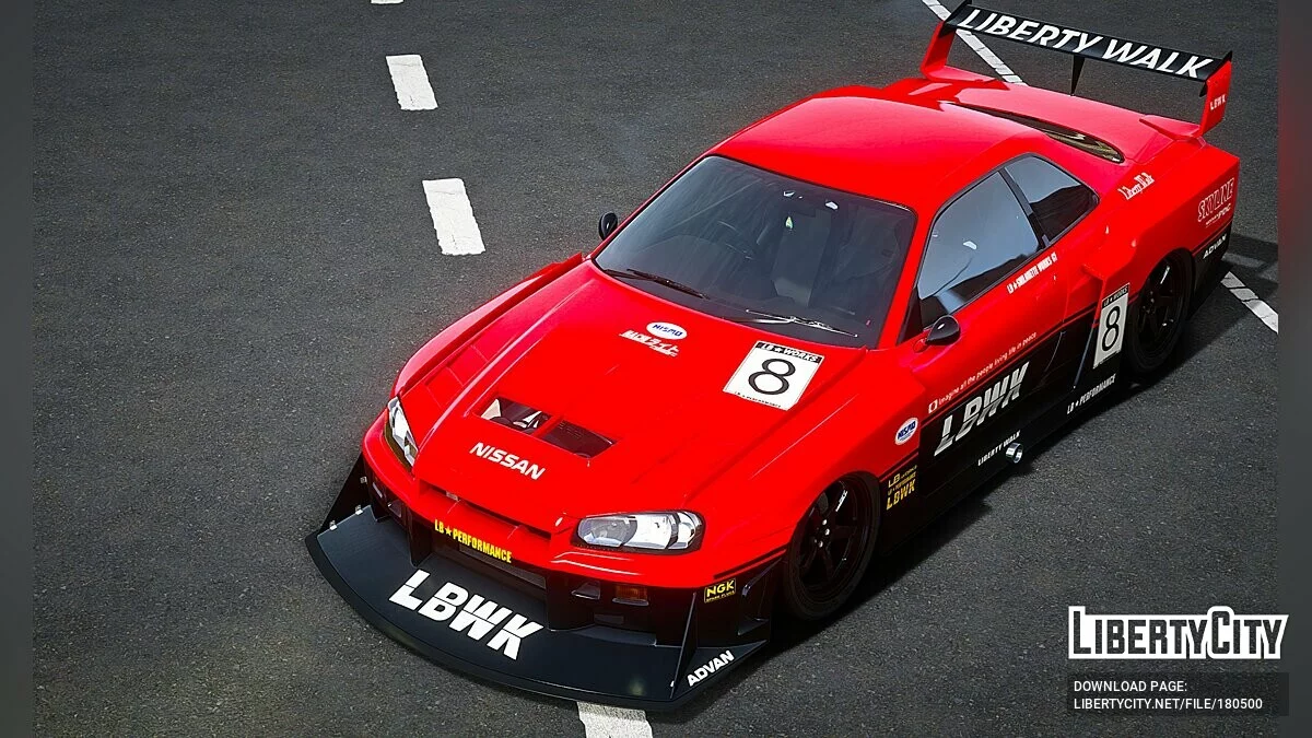 Nissan Skyline GTR R34 LBWK Silhouette / GTA 5