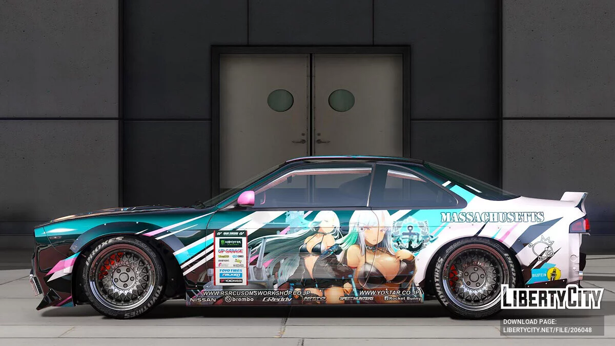 Nissan Silvia Rocket Bunny Boss S14 Massachusetts Itasha / GTA 5