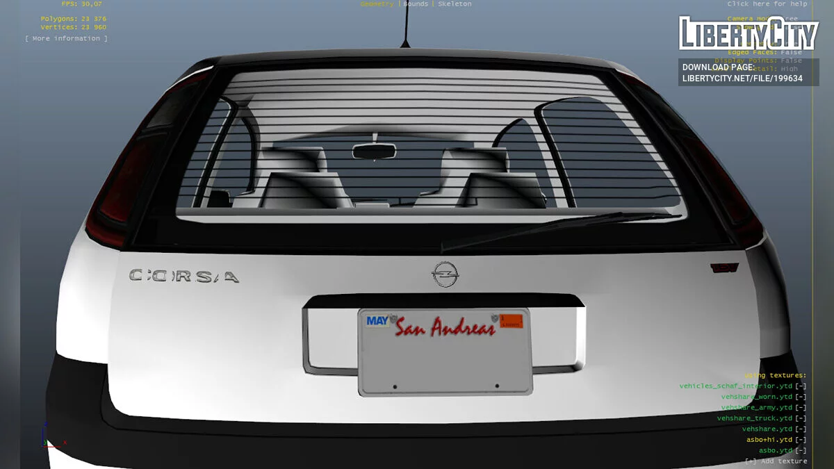 Opel/Vauxhall Corsa C (2000) Badges for Maxwell Asbo / GTA 5
