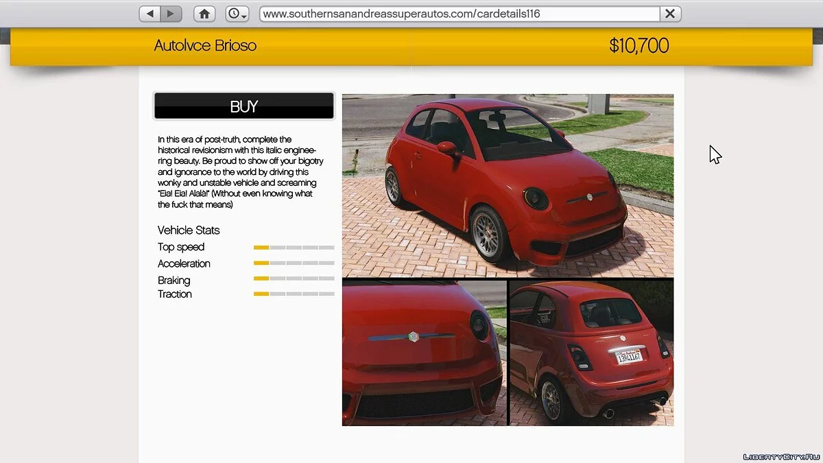 AutoLvce Brioso (Grotti Brioso Standard) [Replace] 2.0 / GTA 5