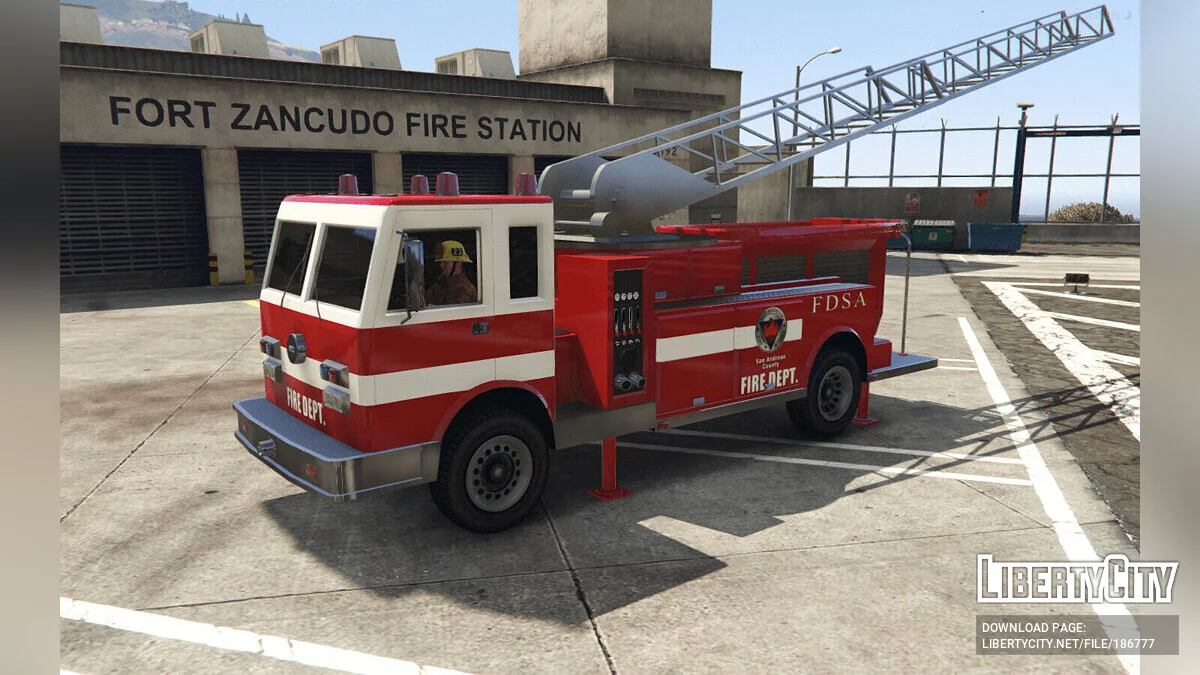 Camión de bomberos de SF de GTA SA [Complemento / Escalera funcional / FiveM] 1.0 / GTA 5