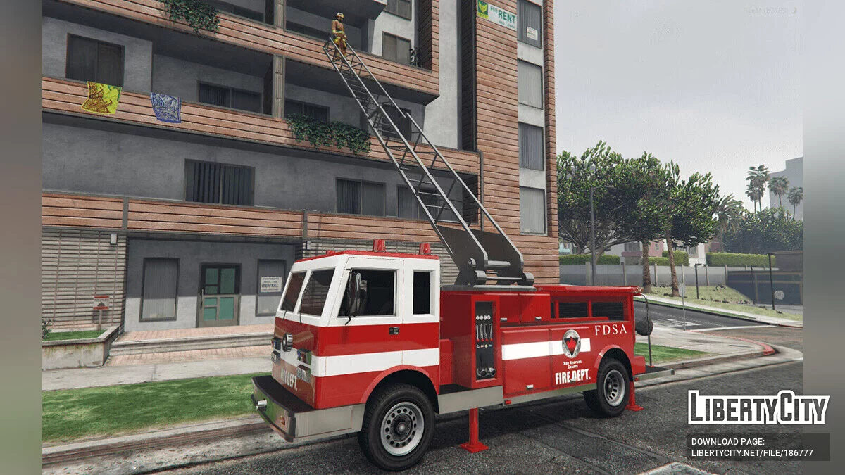 Camión de bomberos de SF de GTA SA [Complemento / Escalera funcional / FiveM] 1.0 / GTA 5