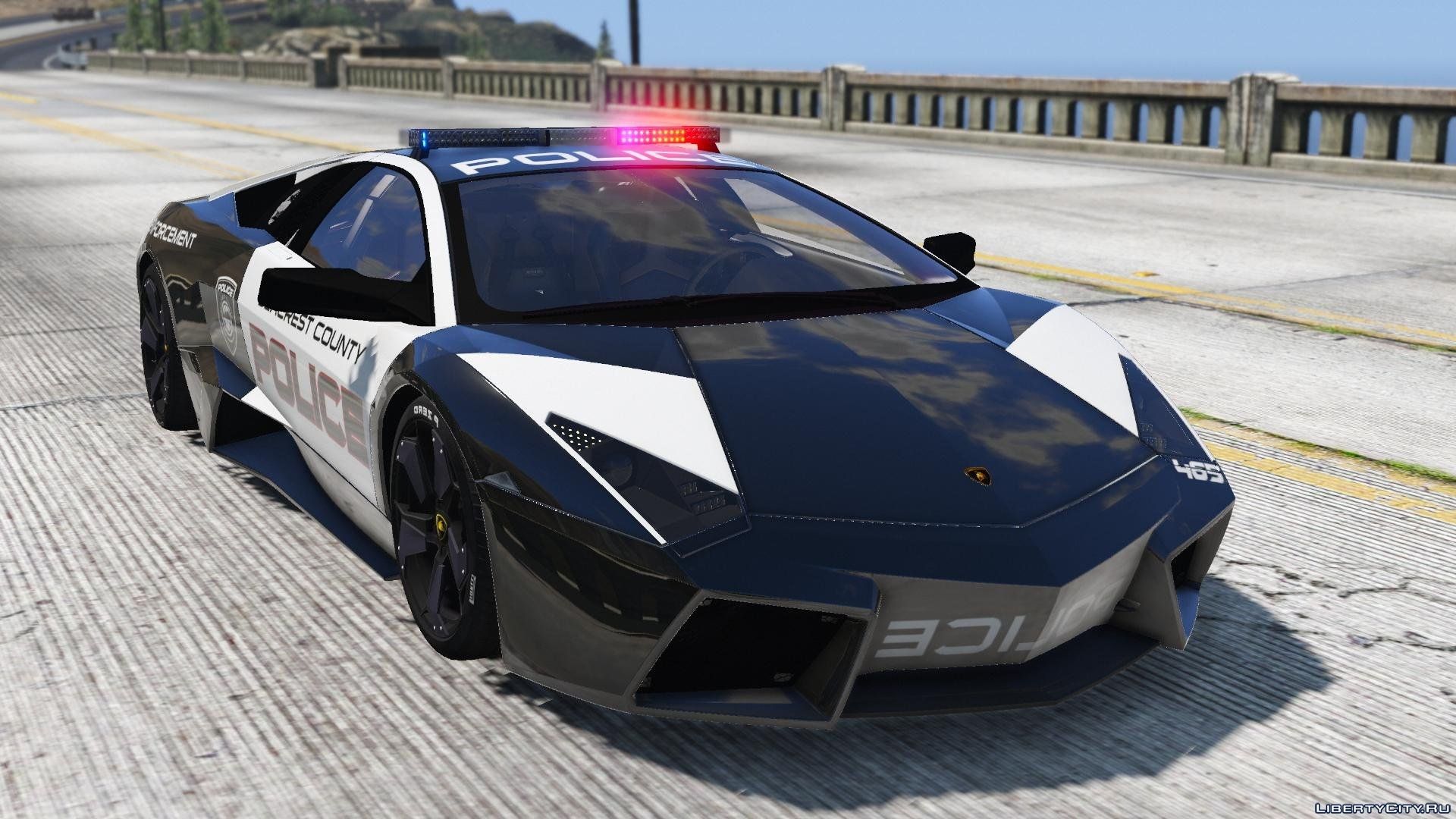 Download Lamborghini Reventón Police NFS - Hot Pursuit + Template for GTA 5