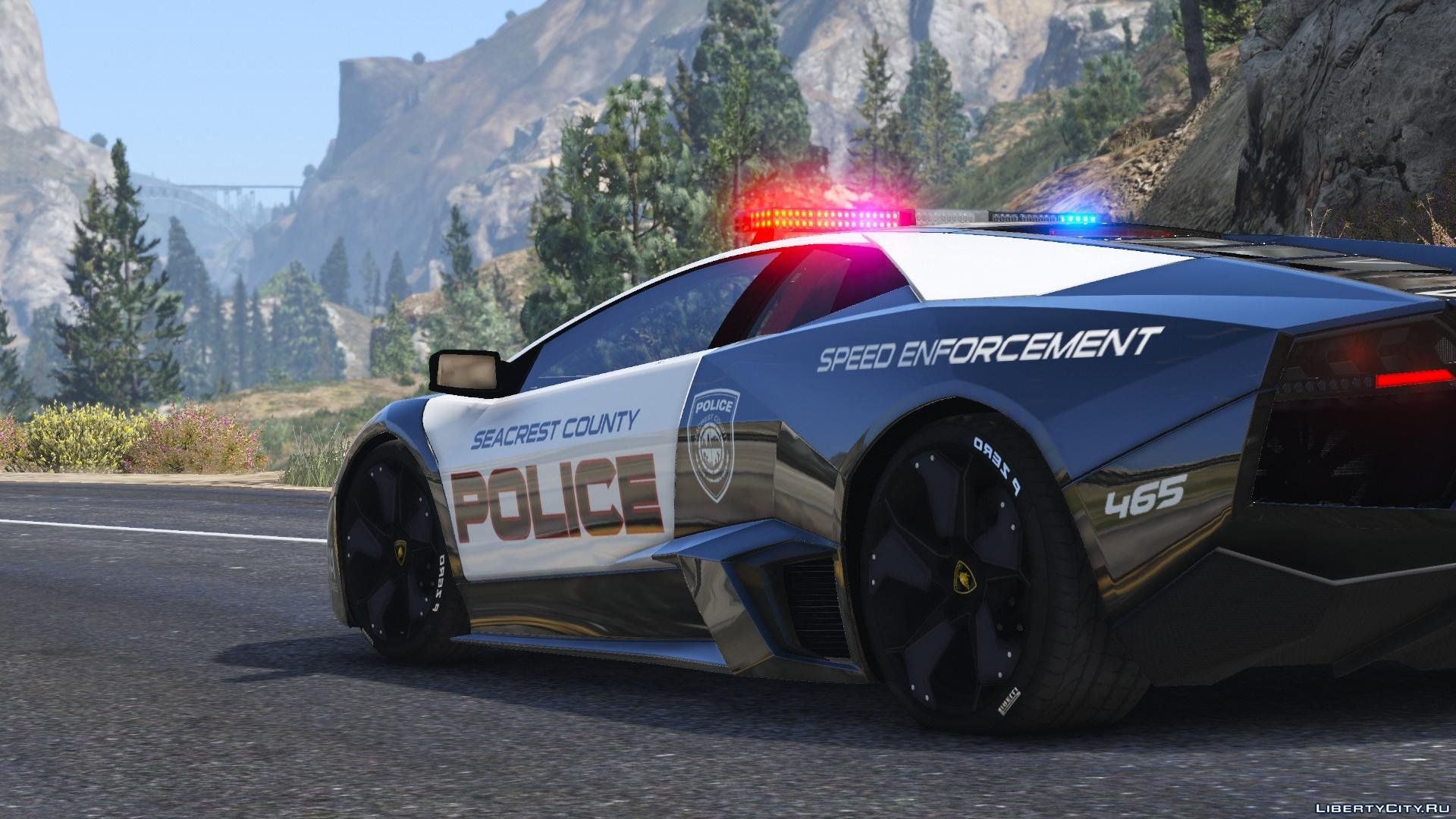 Download Lamborghini Reventón Police NFS - Hot Pursuit + Template for GTA 5