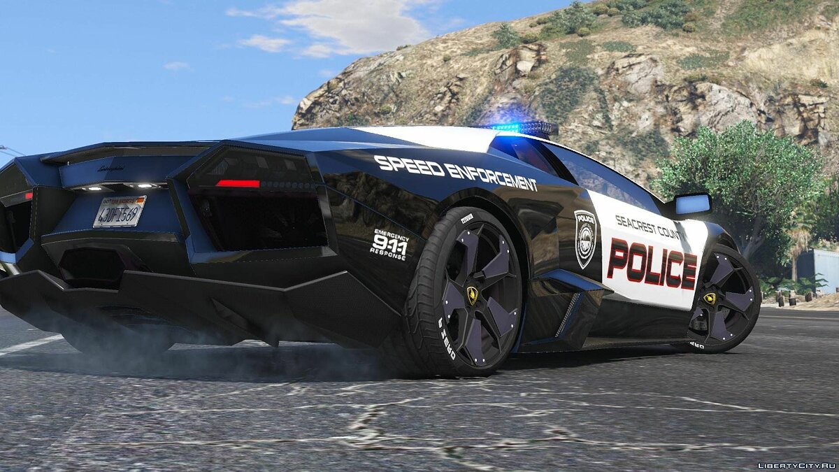 Download Lamborghini Reventón Police NFS - Hot Pursuit + Template for GTA 5