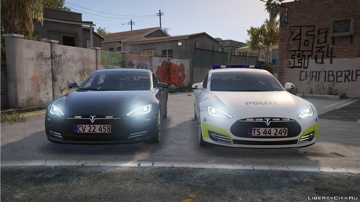 2014 Tesla Model S - Dänische Polizei Fiktional - (Markiert/Unmarkiert) - ELS 1.0 / GTA 5