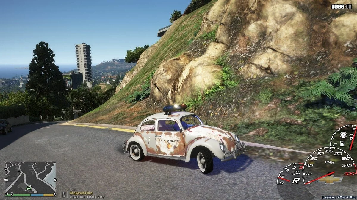 Поліцейський Volkswagen Beetle/Fusca PMESP [Дощовики][Прилади][Ліврея] 1.1 / GTA 5