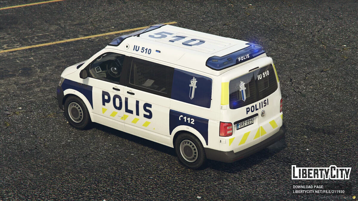 Fiński Policja Volkswagen Transporter T6 «Poliisiauto» / GTA 5