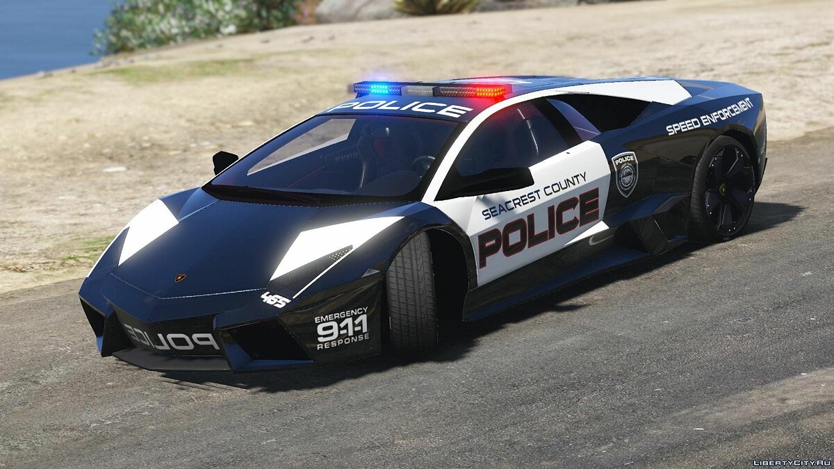 Download Lamborghini Reventón Police NFS - Hot Pursuit + Template for GTA 5