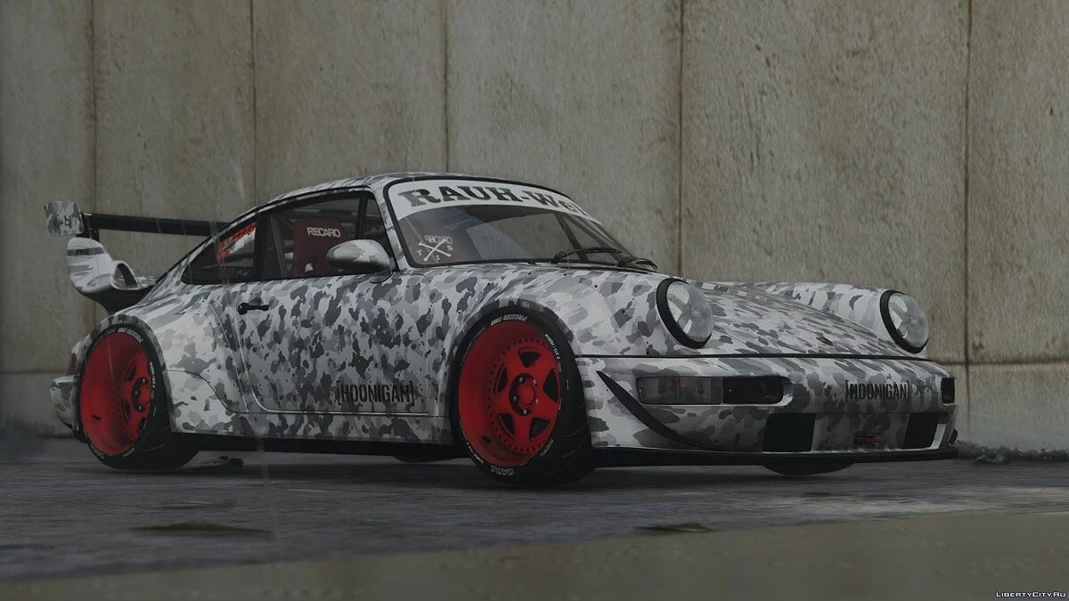 Porsche 911(964) Turbo Hoonigan&Rauh-Welt 1991 [Add-On] [Template/Liveries] [Dirt Mapping] Version Finale / GTA 5