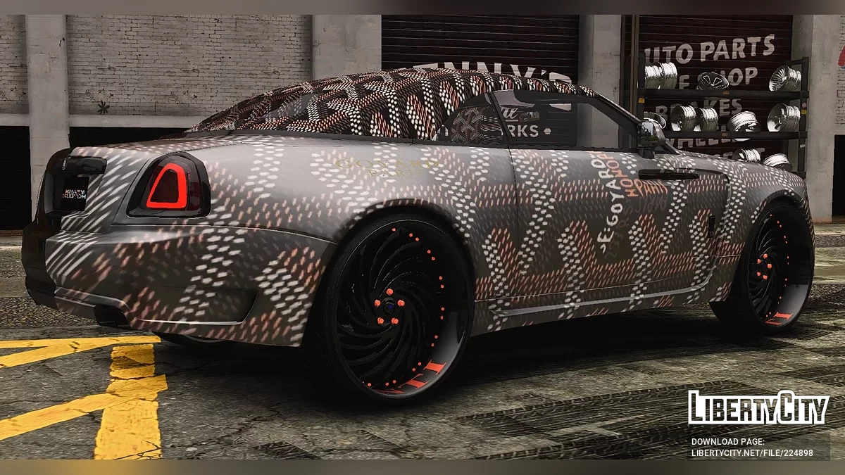 Кастомний тюнінгований двоколірний Rolls-Royce Dawn Convertible на кованих дисках Asanti / GTA 5