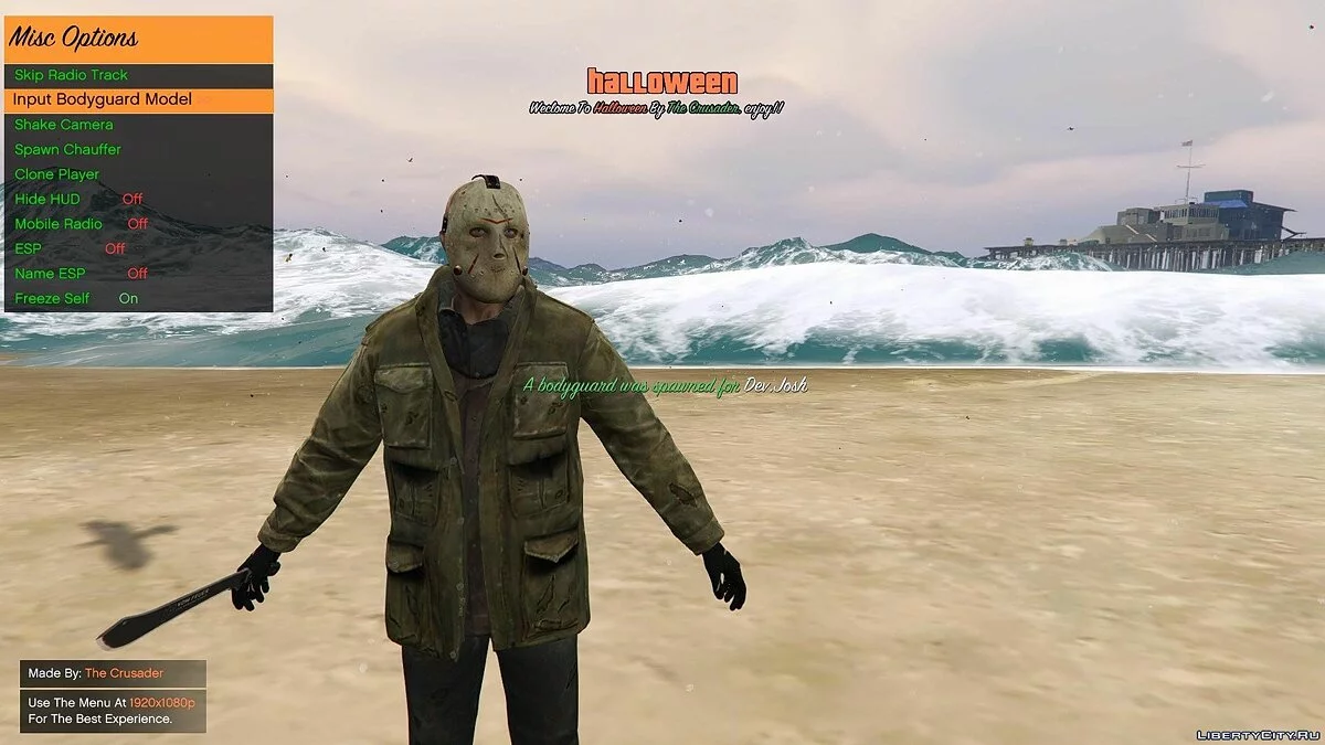 Меню модифікації Хеллоуїн (відкритий код) 1.02 / GTA 5