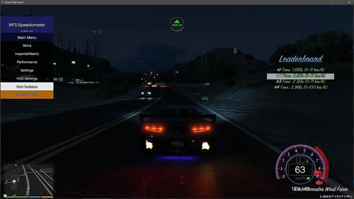 NFS прилад - RPM Швидкістьомір та Таймер 2.63.1 / GTA 5