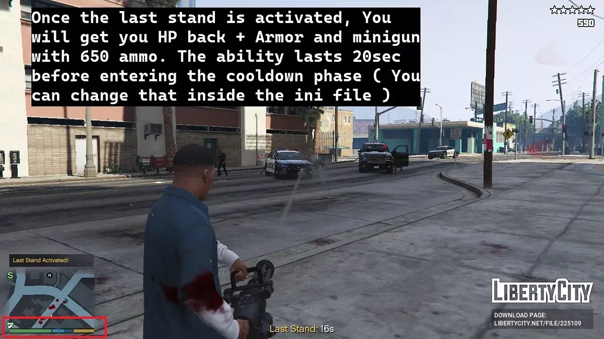 Last Stand Mode – Health & Armor Boost on Low HP / GTA 5