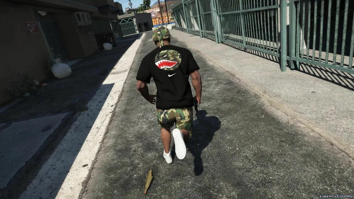 شورتات كاموفلاجي نايك + تي شيرت مع جيب + دو-راج / جي تي أي 5