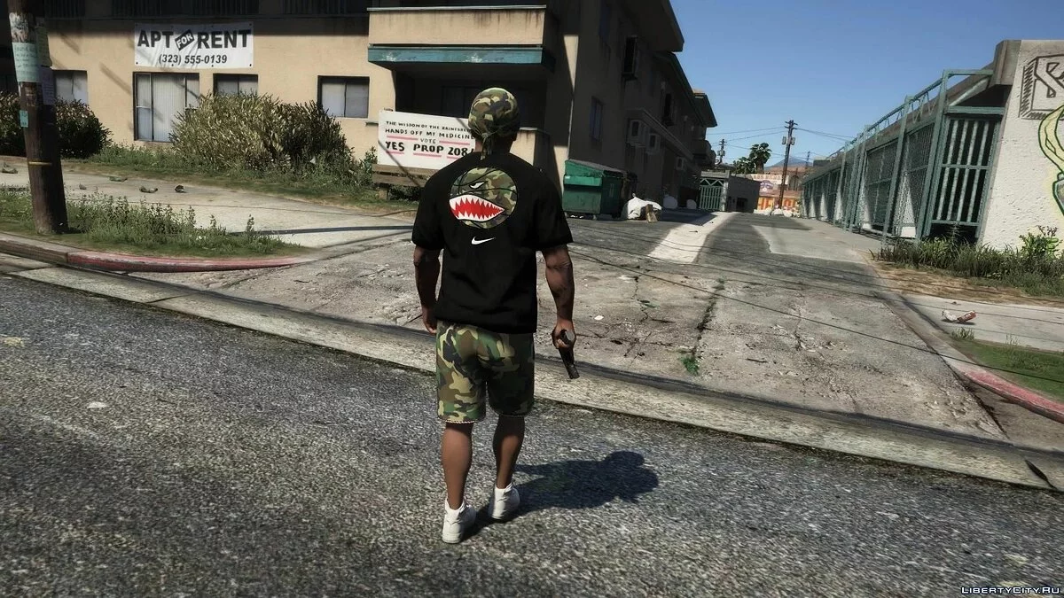 شورتات كاموفلاجي نايك + تي شيرت مع جيب + دو-راج / جي تي أي 5