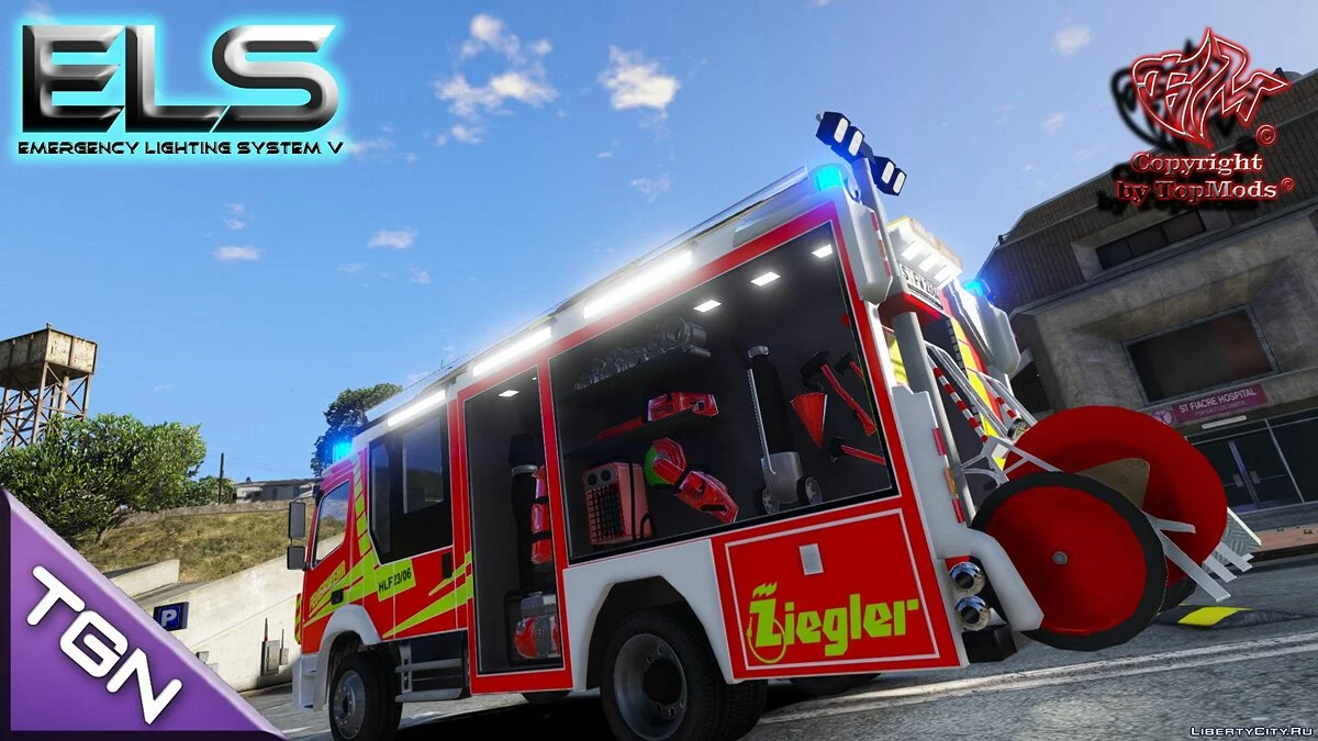 Mercedes-Benz Atego HLF Töpfe + Script [ELS] (Deutsches Feuerwehrauto) 2.0.0 / GTA 5