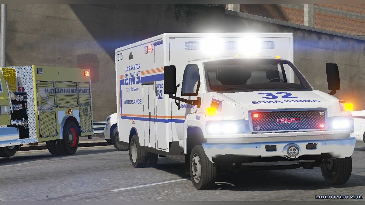 Download 2009 Gmc Topkick Ls Ambulance [Els | Template] - Los Santos  Ambulance For Gta 5