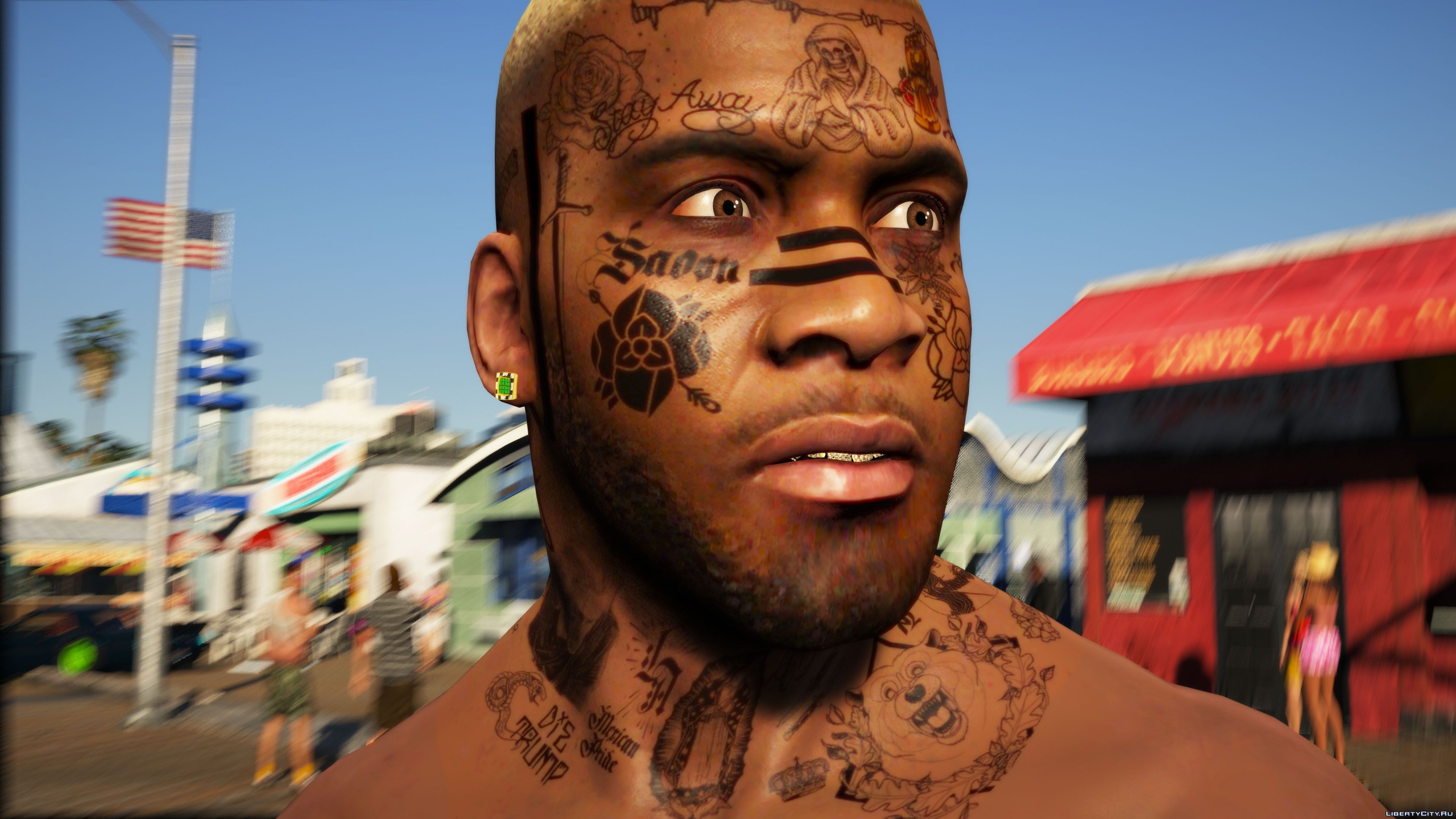 Tattoo face Franklin GTA 5