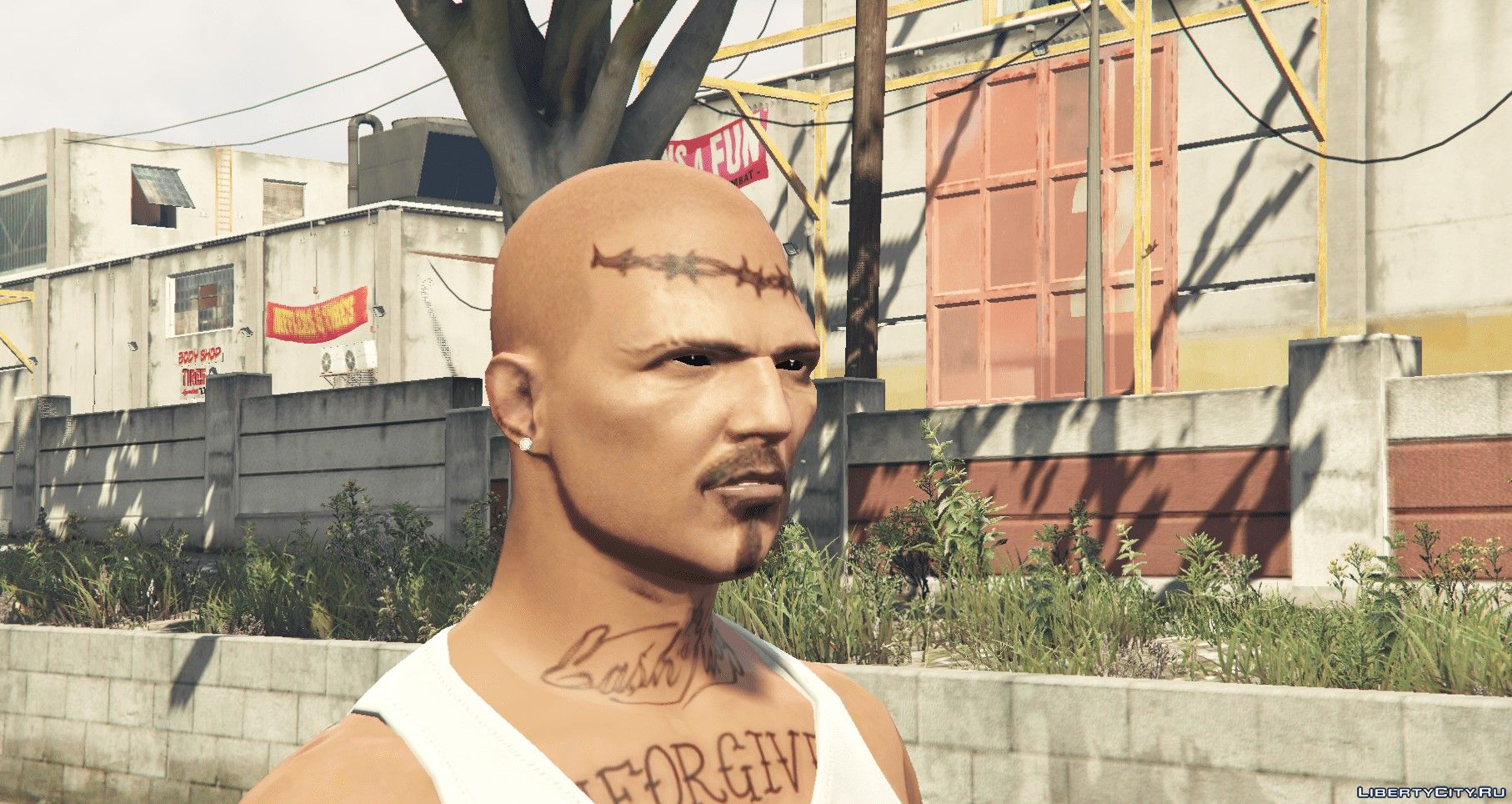 Improved Franklin w face and neck tattoos  GTA5Modscom