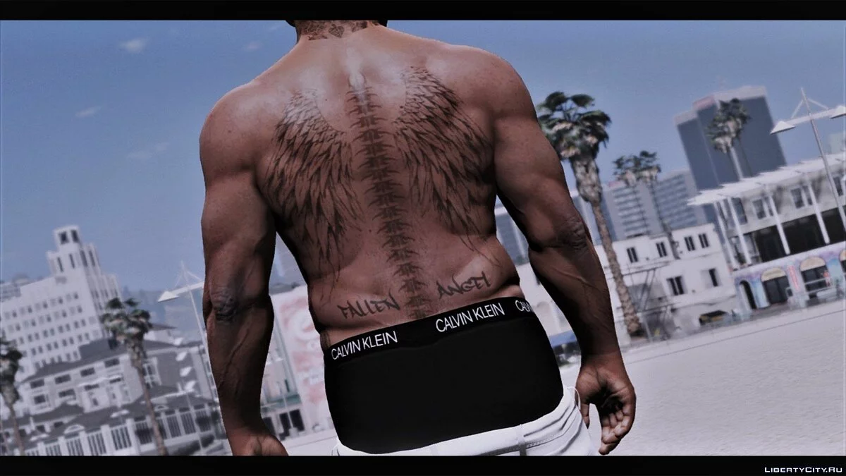 Franklin's Tattoos - Body tattoos and Bullets Scars 2.3 / GTA 5