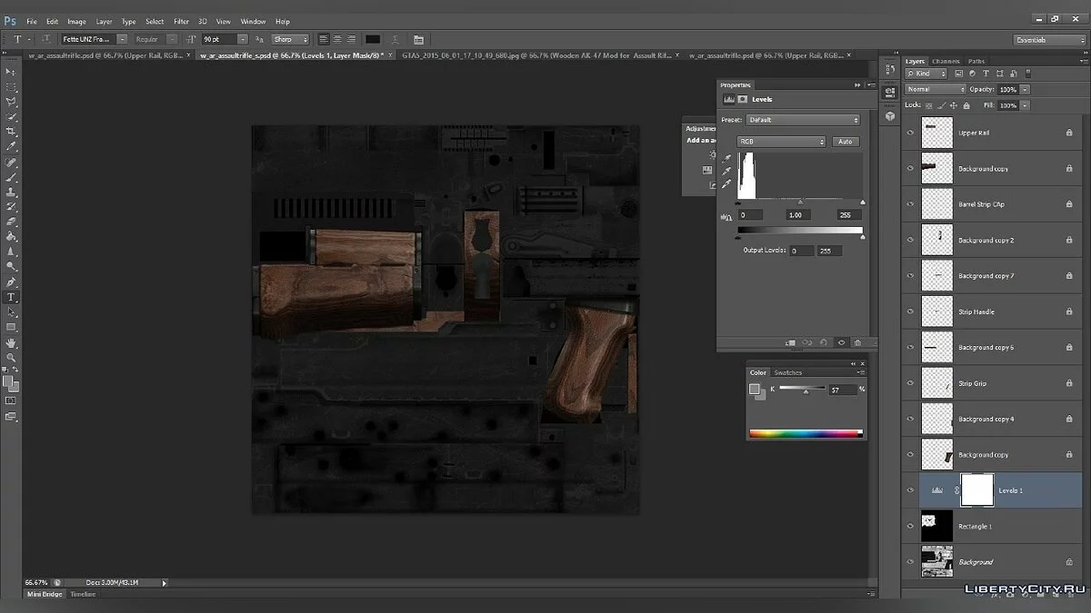Wooden AK-47 Mod for Assault Rifle / GTA 5