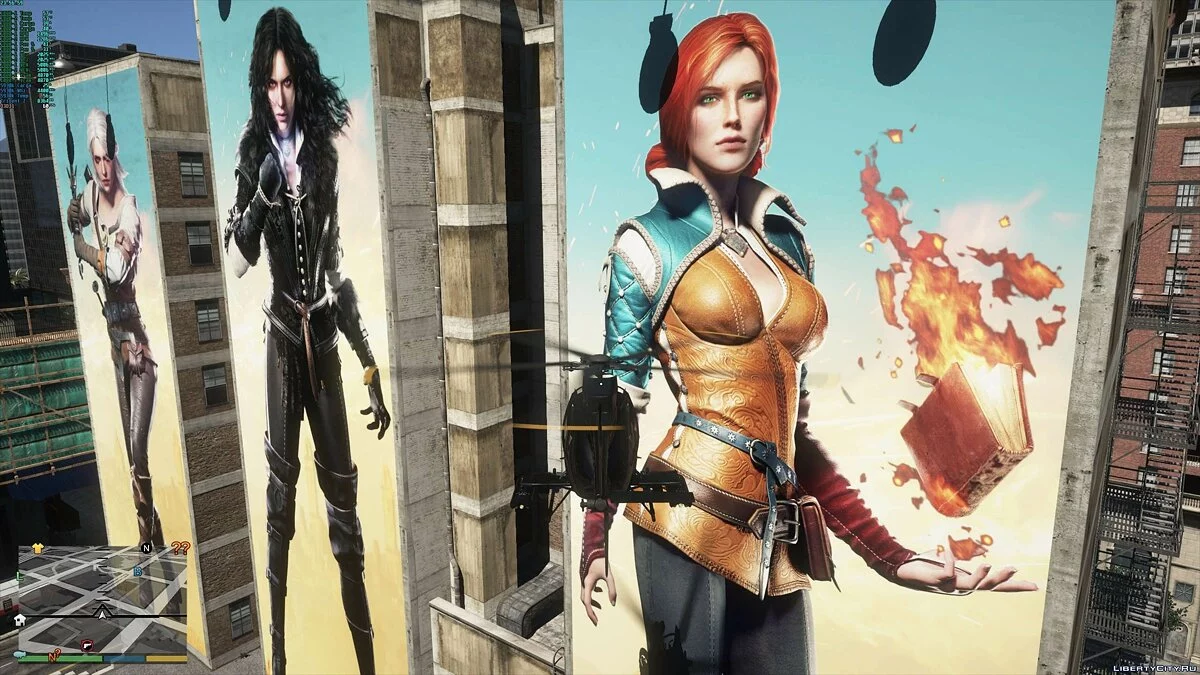 Big Billboard Witcher 3 - New Posters on Buildings / GTA 5