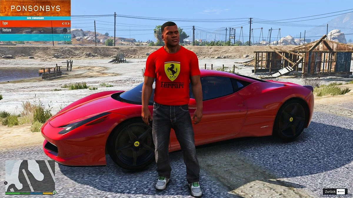 Футболка Ferrari для Франкліна 1.0 / GTA 5