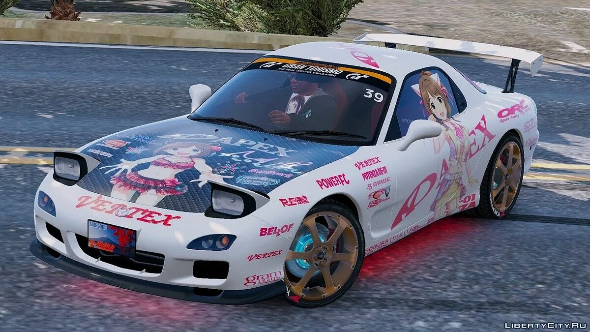 Наклейки APEX в стиле аниме для Mazda RX7 Spirit R / GTA 5
