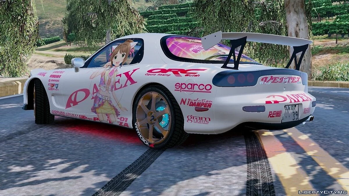 Наклейки APEX в стиле аниме для Mazda RX7 Spirit R / GTA 5