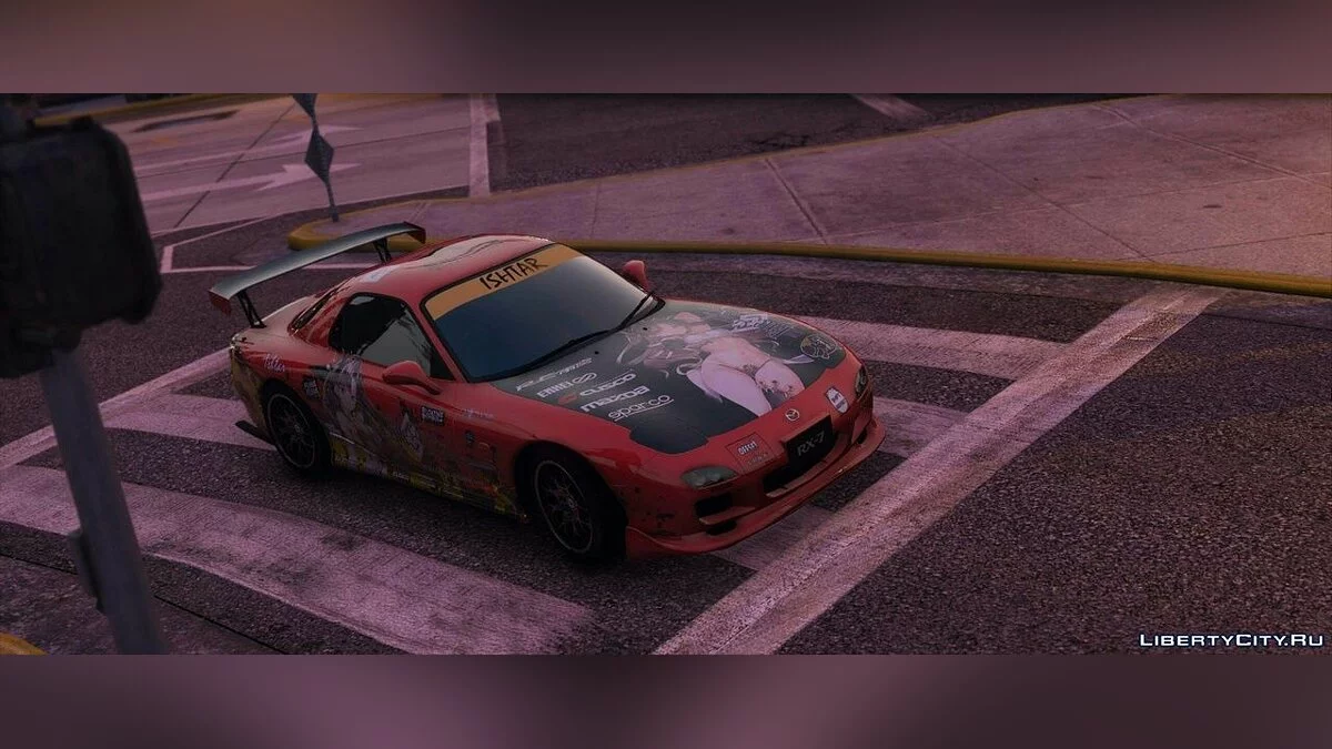 Stiker Ishtar itasha untuk Mazda RX7 Spirit R / GTA 5