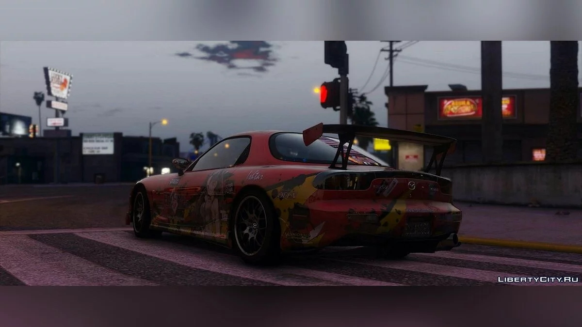 Stiker Ishtar itasha untuk Mazda RX7 Spirit R / GTA 5