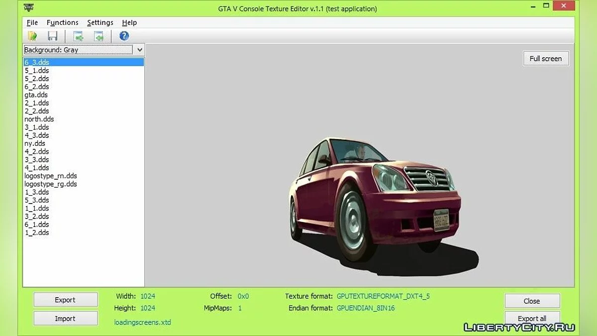 GTA 5 Console Texture Editor 1.1 beta / GTA 5
