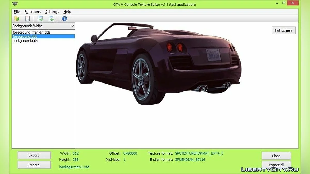 GTA 5 Console Texture Editor 1.1 beta / GTA 5