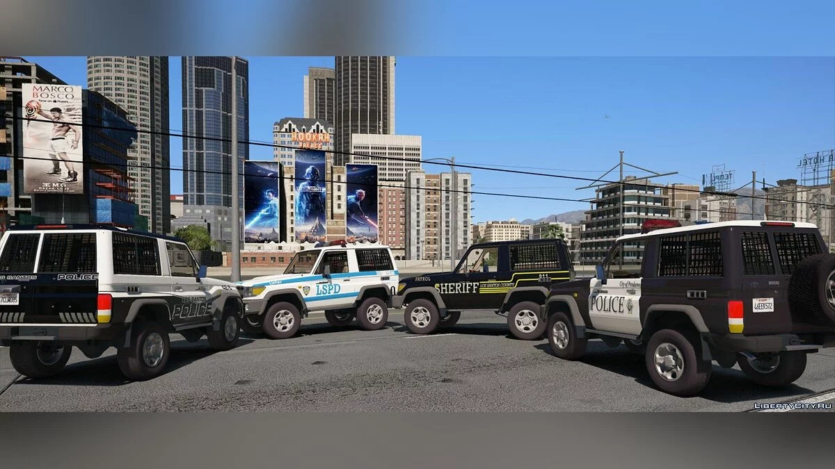 2014年丰田陆地巡洋舰Machito全警车 [附加 | 替换 | 车身涂装 | 附加功能 | 模板] 1.1 / GTA 5