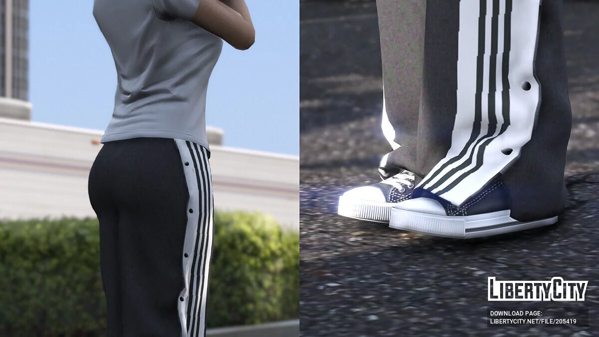 Adidas Buttoned Tracksuit Pants [MP Female] / GTA 5