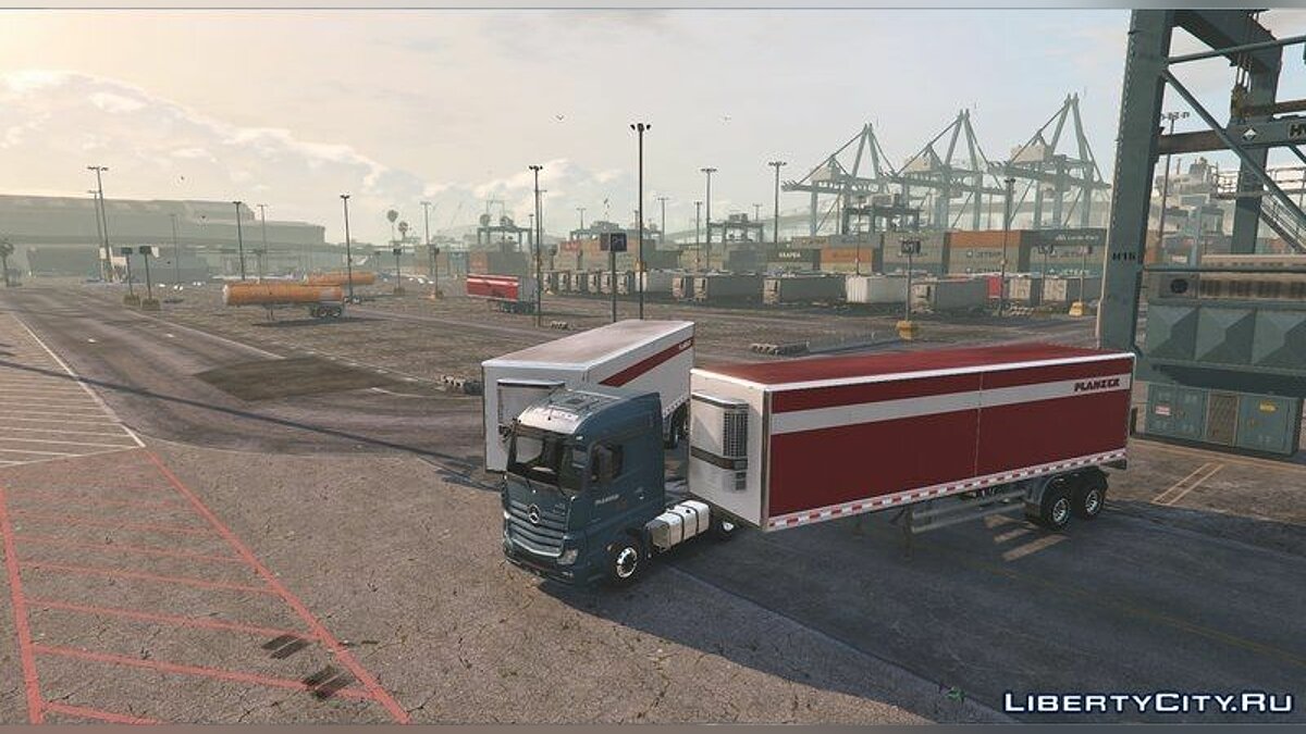 Download Mercedes Actros Planzer with two Planzer's Trailers for GTA 5