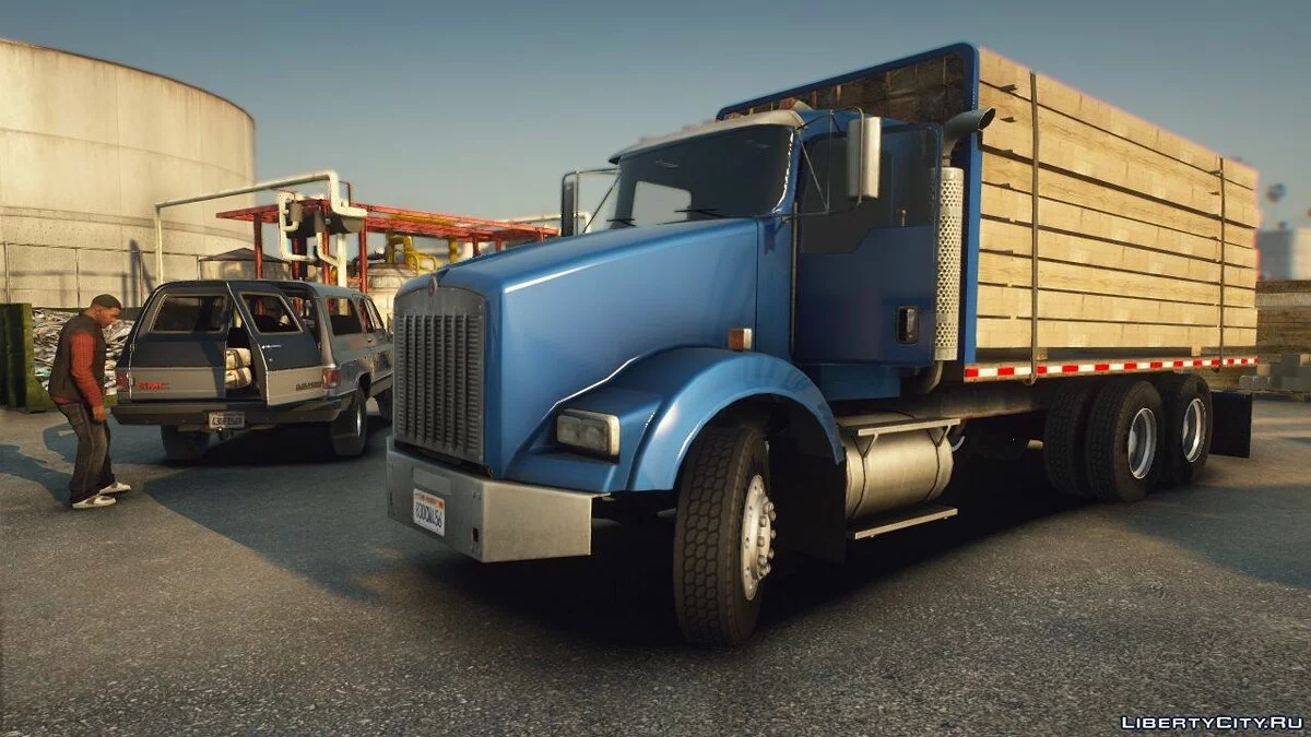 Caminhão Kenworth T800 com carroceria plana [Substituir | Animado | LODs] 1.0 / GTA 5