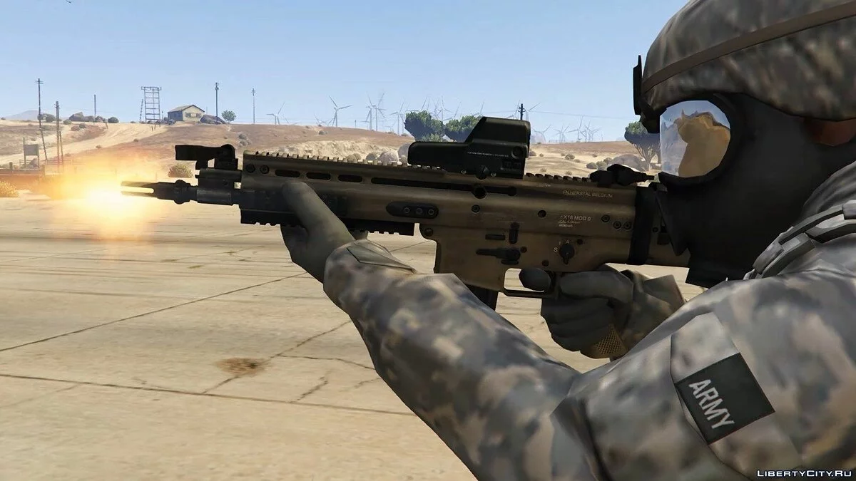 FN Scar-L [З оптичним прицілом/Без оптичного прицілу] (Анімований) / GTA 5