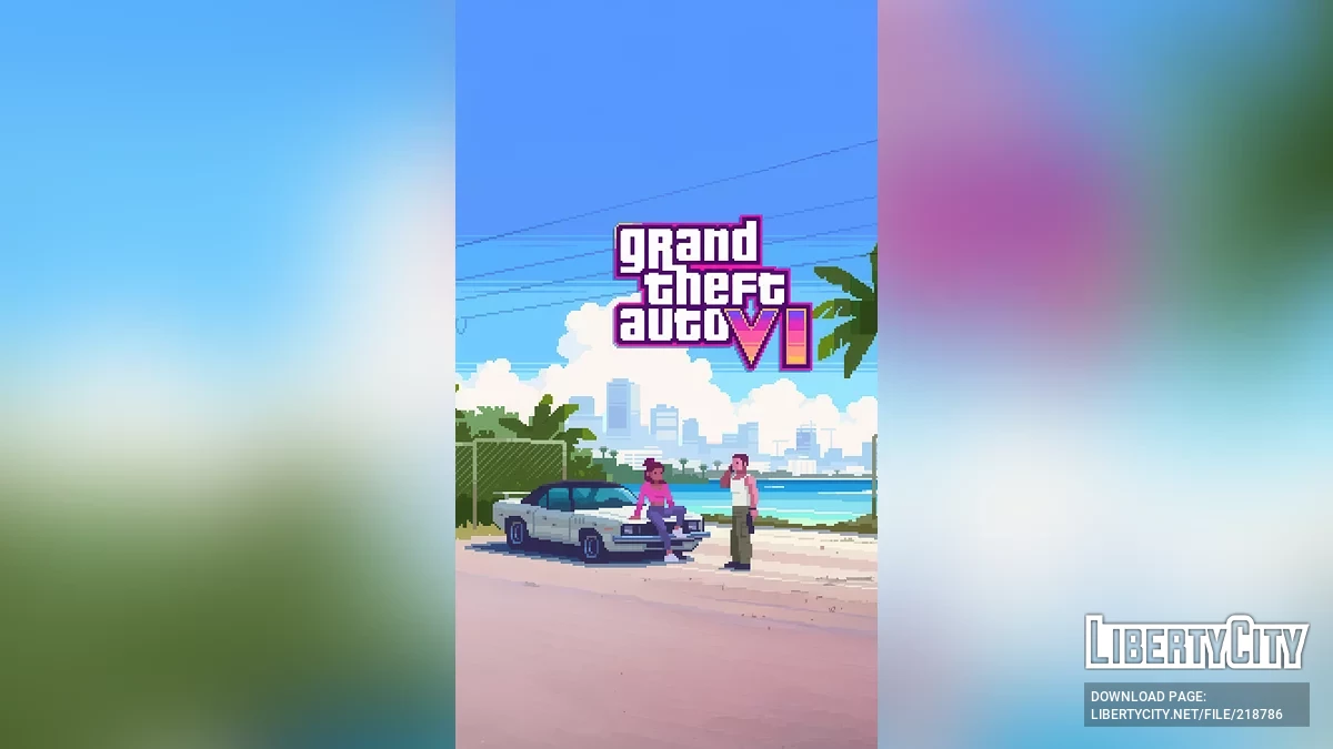 Wallpapers with Jason and Lucia in pixel style / GTA 6