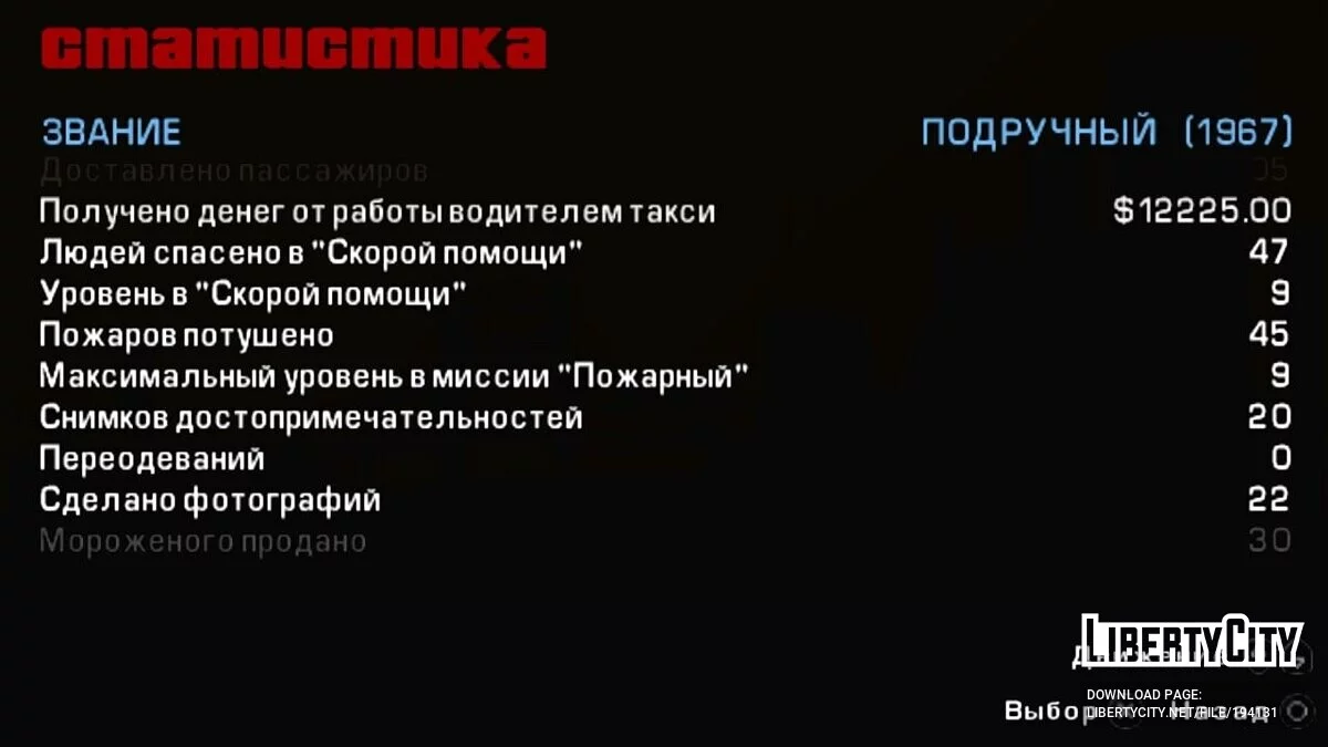 Starting save for GTA Sindacco Chronicles / GTA Liberty City Stories