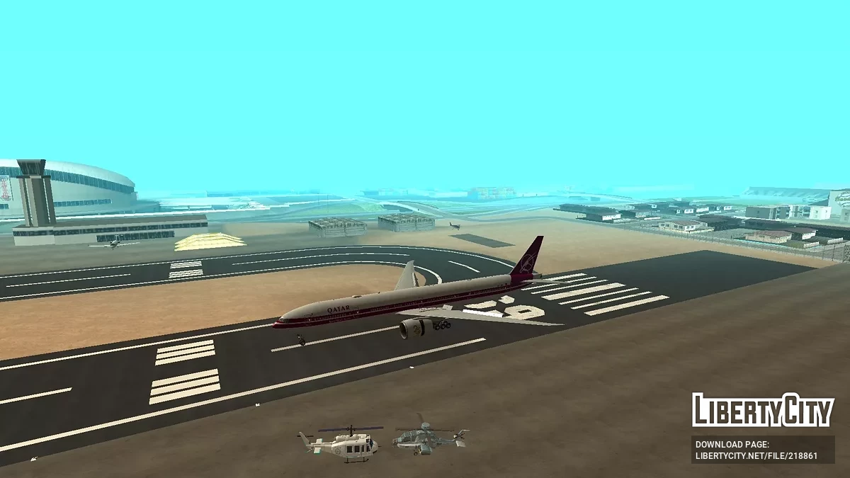 Qatar Airways Boeing 777-3DZER A7-BAC Retro Livery (remastered version) / جي تي إيه سان أندرياس