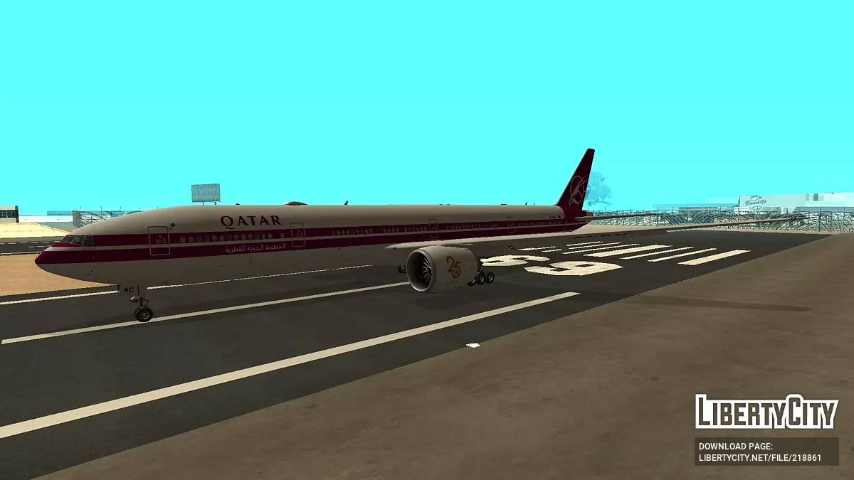 Qatar Airways Boeing 777-3DZER A7-BAC Retro Livery (remastered version) / جي تي إيه سان أندرياس
