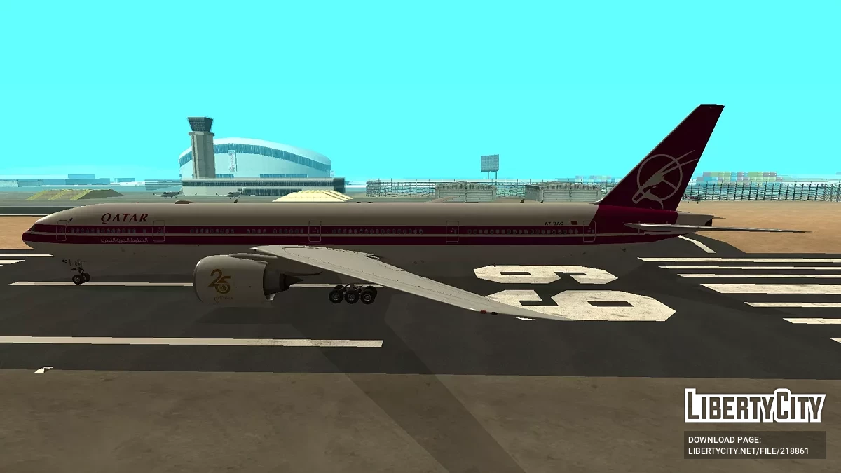 Qatar Airways Boeing 777-3DZER A7-BAC Retro Livery (remastered version) / جي تي إيه سان أندرياس