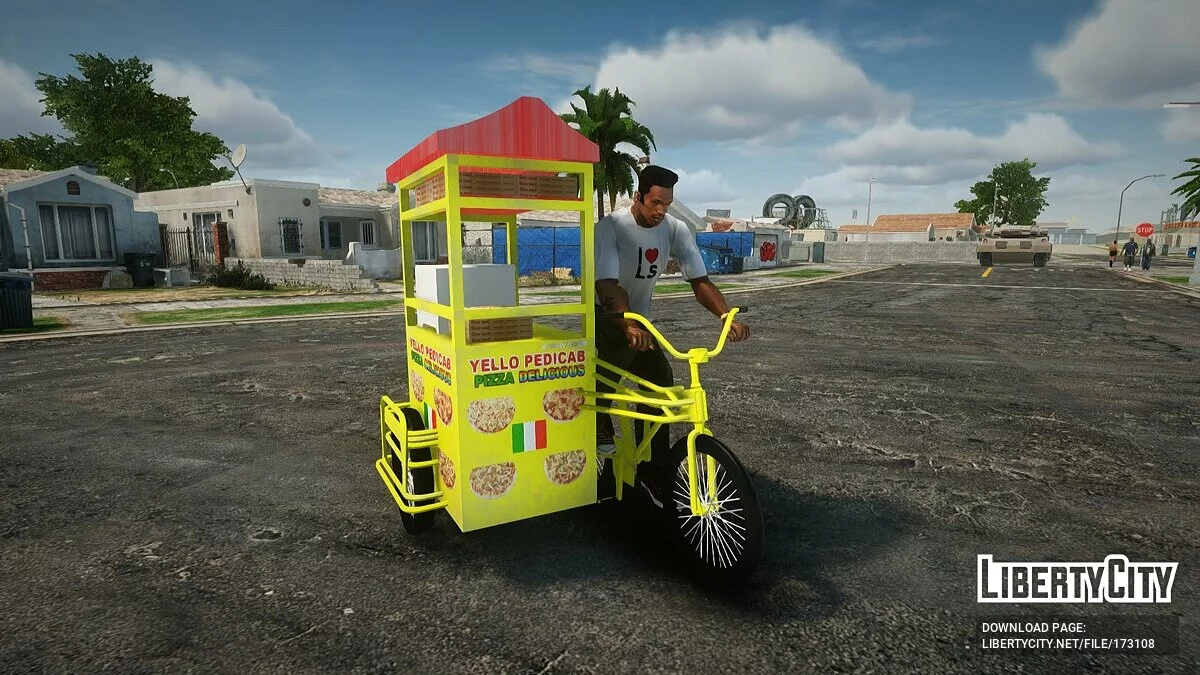 YELLO PEDICAB PIZZA Tricycle / GTA San Andreas