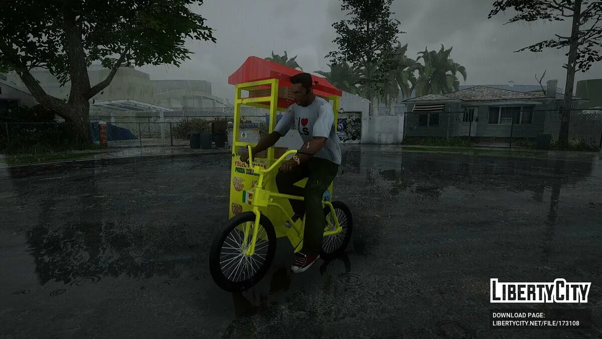 YELLO PEDICAB PIZZA Tricycle / GTA San Andreas