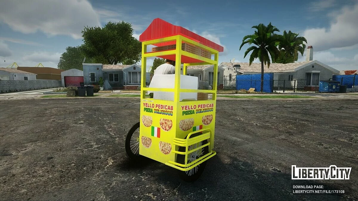 YELLO PEDICAB PIZZA Tricycle / GTA San Andreas